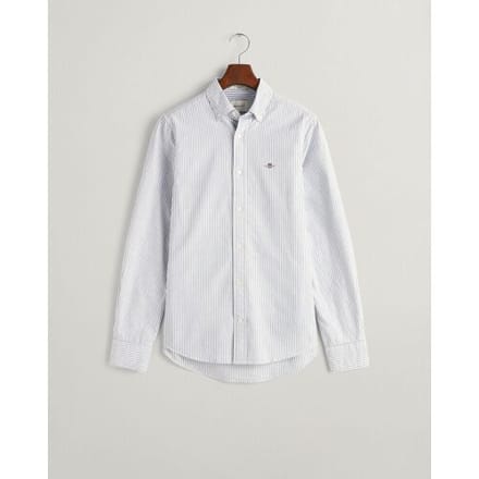 Gant Overhemd Slim Oxford Banker Stripe Button Down Persian Blue / male