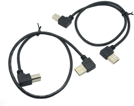 Allecto - Printer Kabel - USB 2.0 A naar B - 50 cm - 2 Pack - Hoge snelheid - Duurzaam - Geschikt voor printers - Zwart