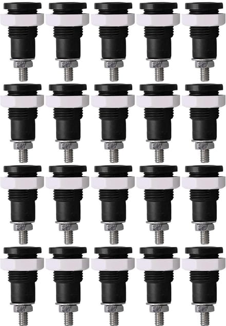 Dailygoods - 20 Stuks Banaan Socket Jack voor Elektronica (Zwart)