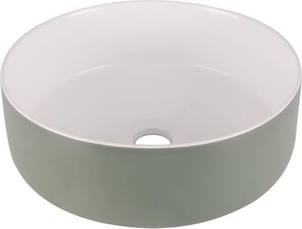 Differnz Waskom Mira - Keramiek - Rond - Groen/wit - 36cm