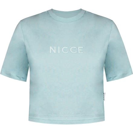 Niccee Womens Aqua Blue Cropped T-shirt