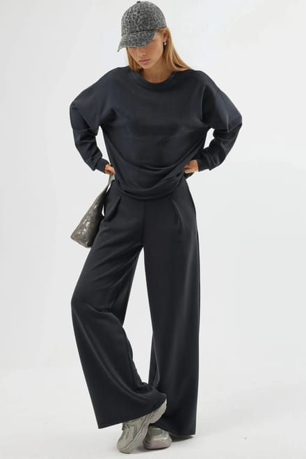 Elastische Taille Plissé Palazzo Broek