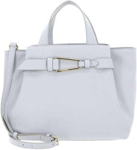 COCCINELLE Leren schoudertas Malory Handbag Grained Leather Snow Lichtblauw