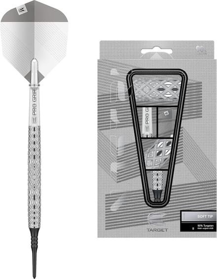 Soft Tip Darts Set van 90% Tungsten met Precisiefreeswerk en Zilveren Coating