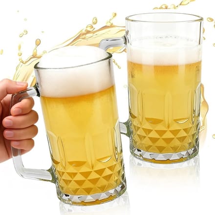Traditionele bierpullen set van 2 - Perfect voor feestjes, cadeau-idee en bierliefhebbers