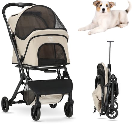 Qplay QPPet Hondenbuggy - Inklapbaar & Lichtgewicht - Beige
