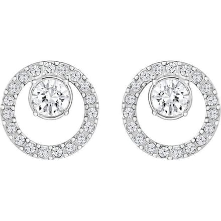 Swarovski Creativity Circle Rhodium Plated Creativity Oorbellen Damesoorbellen Wit 5201707 Box (Random Color) white