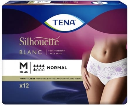 Tena Silhouette Normal Wit - Lage Taille Medium - 6 pakken van 12 stuks