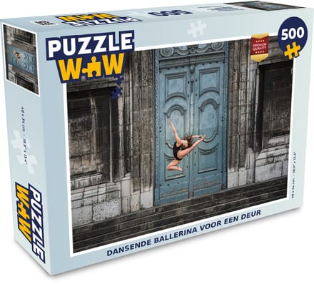 Puzzel Dansende ballerina voor een deur - Legpuzzel - Puzzel 500 stukjes