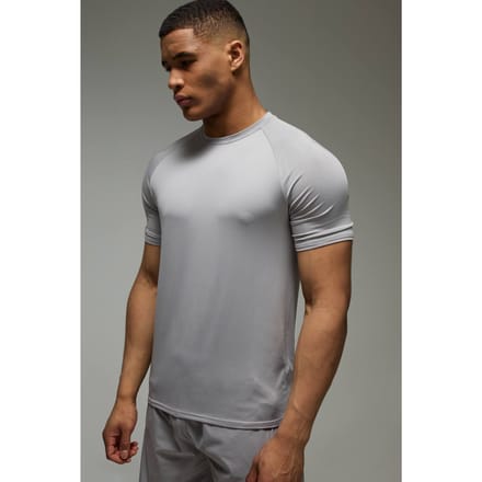 Heren Actieve Lichtgewicht Essentials Gym Regular Fit Raglan T-shirt | Grey | Size 2XL