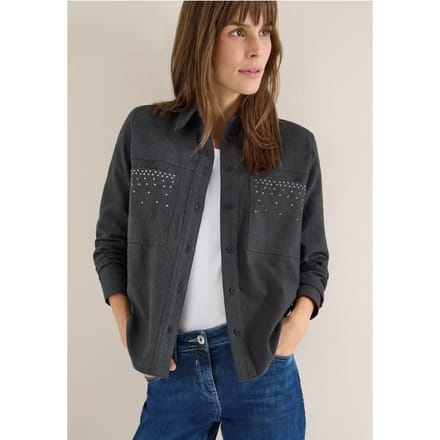 Flanellen blouse met studs