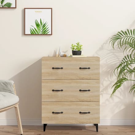 vidaXL - Dressoir - 69,5x34x90 - cm - bewerkt - hout - sonoma - eikenkleurig