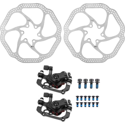 Mountainbike Mechanische Schijfrem Fietsen Fiets Voor Achter Set met 160mm Rotoren white