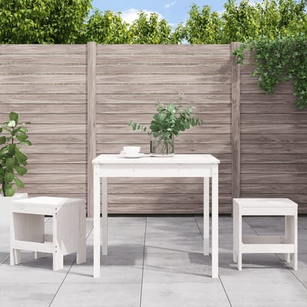 vidaXL - 3-delige - Bistroset - massief - grenenhout - wit