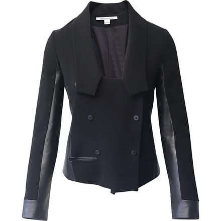 Diane Von Furstenberg Cropped Blazer in Zwart Triacetaat