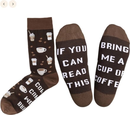 Sokken met grappige tekst: Bring me some coffee - Dames/Mannen maat 38-43 - Koffie