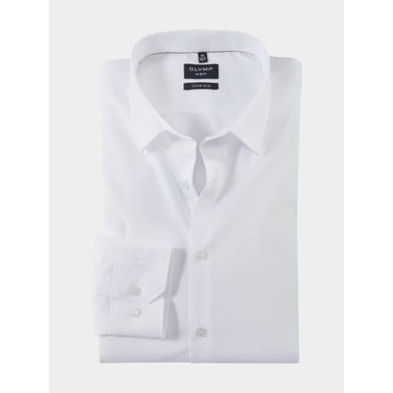 OLYMP No. Six super slim fit overhemd - mouwlengte 7 - wit - Strijkvriendelijk - Boordmaat: 39