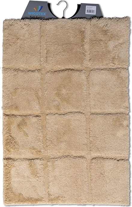 Wicotex - Badmat ruit Taupe - Badmat - Antislip onderkant - Afmeting 60x90cm