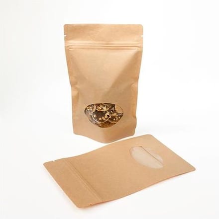 Stazakken Kraft met ovaal Venster 13x7x20,5cm | 113 gram (100 stuks)