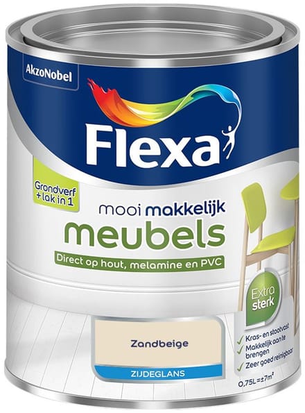 Flexa - Mooi Makkelijk Meubels Zijdeglans - Zandbeige - Mengverf - 750 Ml
