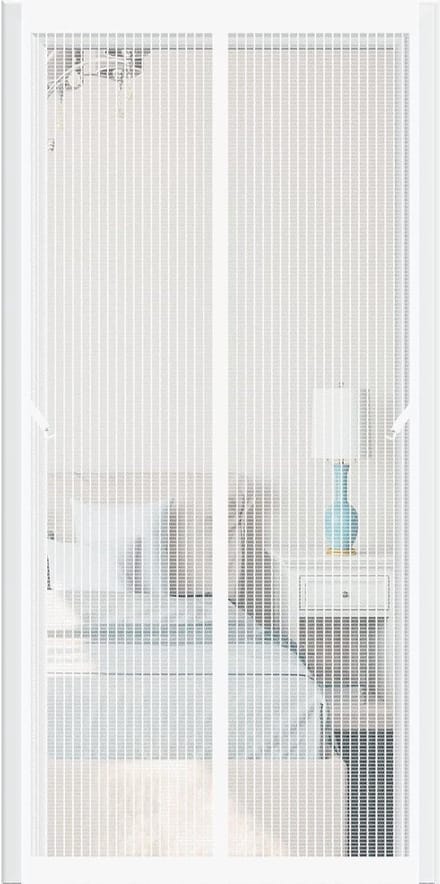 Vliegengordijn - Hordeur - Buitenruimte - Automatische sluiting - 200 cm hoog - Wit