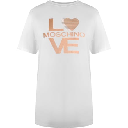 Love Moschino T-shirt Met Opvallend Logo In Wit