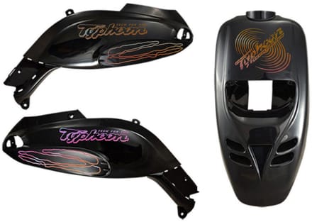 Piaggio Typhoon Stickerset - Cyclone - Geel/Paars Cameleon