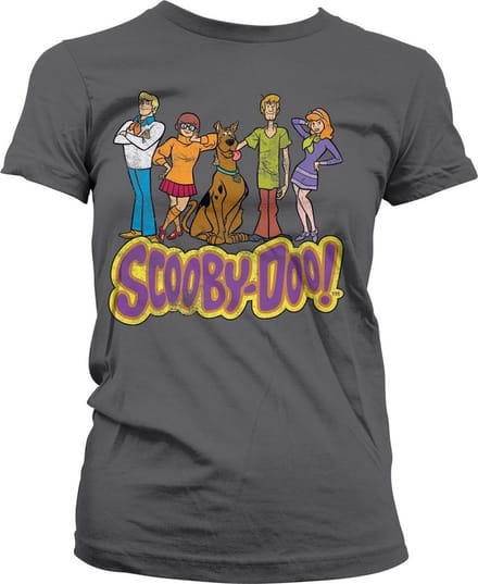 Team- Scooby Doo -T-shirt in distressed-stijl voor dames, donkergrijs