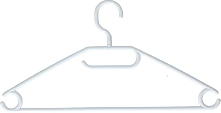 Plasticforte Kledinghangers - 5x - wit - kunststof - 40,5 cm - kledingkast opruimen