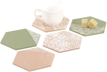 Graine Houten Hexagon Vormen - 6st.