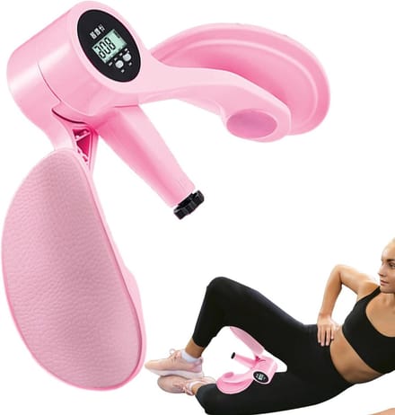 Bilspiertrainer Instelbaar - Dijtrainer Bekkenbodem - Spieropbouw Herstel - Met Digitale Teller - 33x33x11 cm - Roze