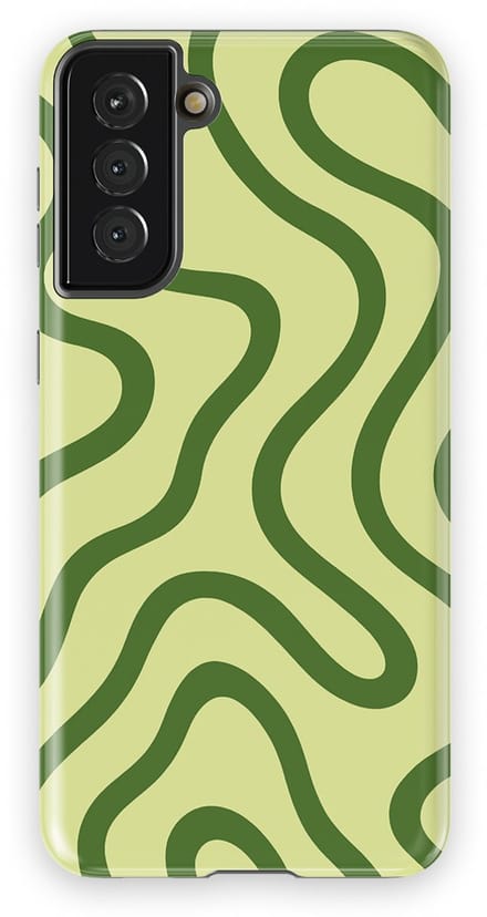 DripCase Curvy Lines Hoesje Samsung Galaxy S21 Plus | Backcover met Mag | Design Tough Case Samsung Galaxy S21 Plus Leaf Loop