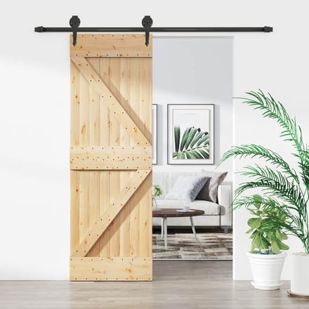 vidaXL - Schuifdeur - 70 - x - 210 - cm - Massief - Pine - Hout - (Onbehandeld)