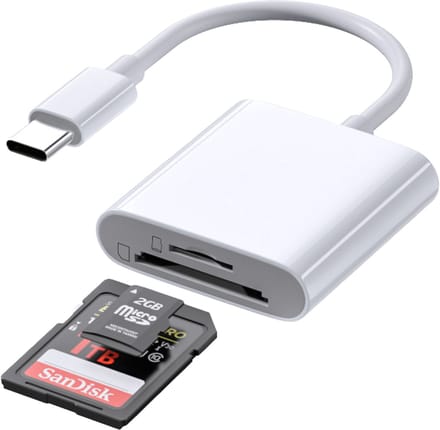 Jumalu 2-in-1 SD Kaartlezer – USB-C Aansluiting – Compatibel met MicroSD & SD – Voor Telefoon, Tablet & PC – Plug and Play