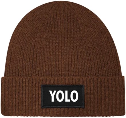 Yolo wintermuts Walnut rib gebreid | wit - soBAD. | Unisex | Skimuts | Muts | Kou | met grappige tekst | Winter | Beanie