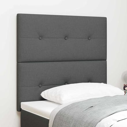 vidaXL - Hoogte - verstelbaar - hoofdbord - Donkergrijs - 80 - cm - Stof