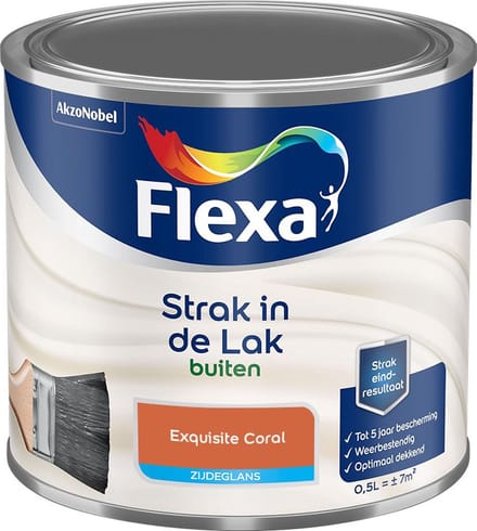 Flexa - Strak In De Lak Buitenlak Zijdeglans - Exquisite Coral - Mengverf - 500 Ml