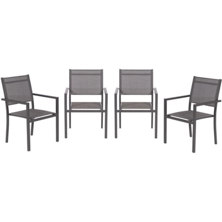 Garden Impressions Moon tuinstoelen set van 4 – carbon black / antraciet