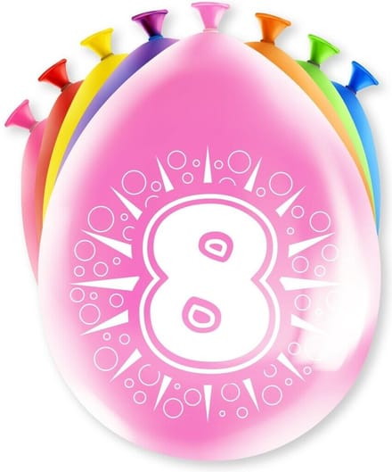 Happy Party Ballonnen 8 jaar (8 stuks)