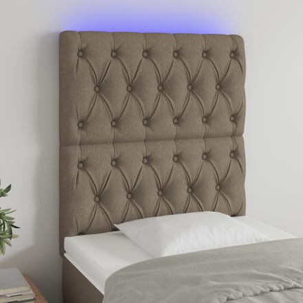 vidaXL - Hoofdbord - LED - 80x7x118/128 - cm - stof - taupe
