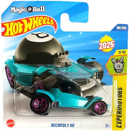 HOT WHEELS DECIDEDLY GO MAGIC 8 BALL TURQUOISE 188/250 HW EXPERIMOTORS 7/10 SHORT CARD 2025