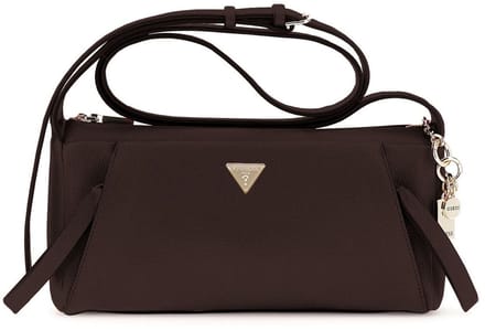 GUESS schoudertas Devon Mini Crossbody Brown donkerbruin