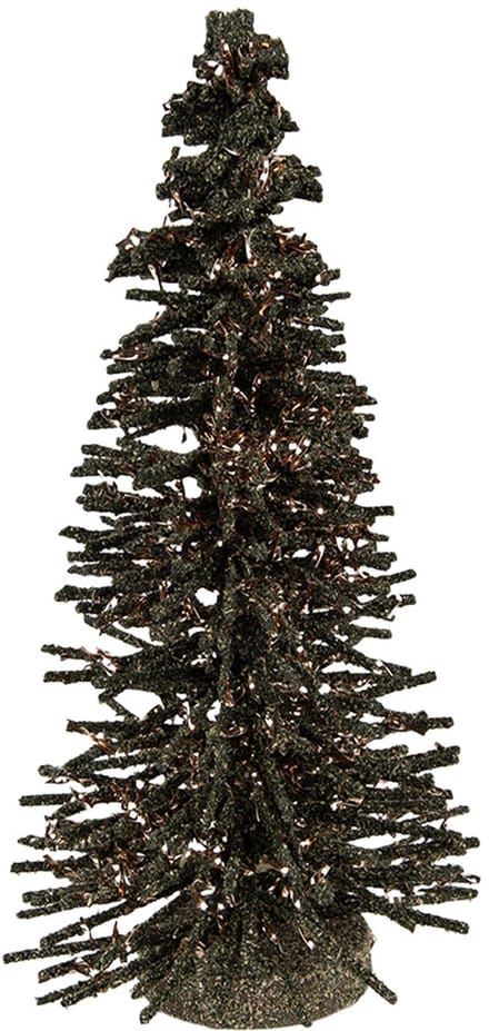 Clayre & Eef Kerstdecoratie Beeld Kerstboom Ø 14x25 cm Groen Hout