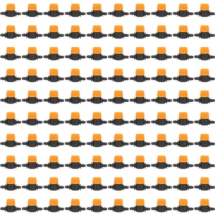100 Pcs 4/7 Valve Barbelée Irrigation Mini Tuyau Vanne d'Eau Vanne Type Traversant Vanne Tube de Brumisation pour