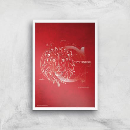 Harry Potter Gryffindor Giclee Art Print - A2 - White Frame