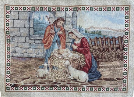 Placemat - Gobelinstof - Kerst - Kerststal - 35 x 45 cm