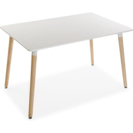 Table à manger - VERSA - Meera - Bois - Blanc - 73 x 80 x 120 cm blanc