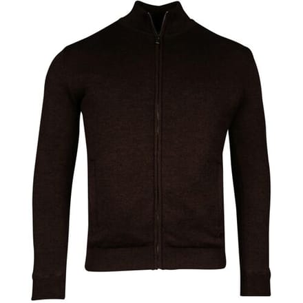 Thomas Maine Vest Merino Wool Lined Cardigan Zip Collar Bruin / male