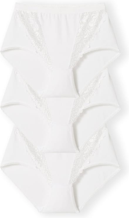 Damart - Set van 3 maxislips van katoenmix in gemengde kleuren - Dames - Wit - 42/44