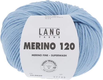 Lang Yarns Merino 120 - 20 lichtblauw - Merinowol Garen
